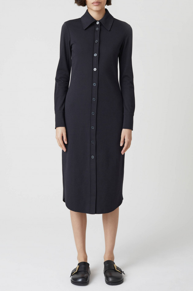 Closed Jersey Hemdblusenkleid in Schwarz