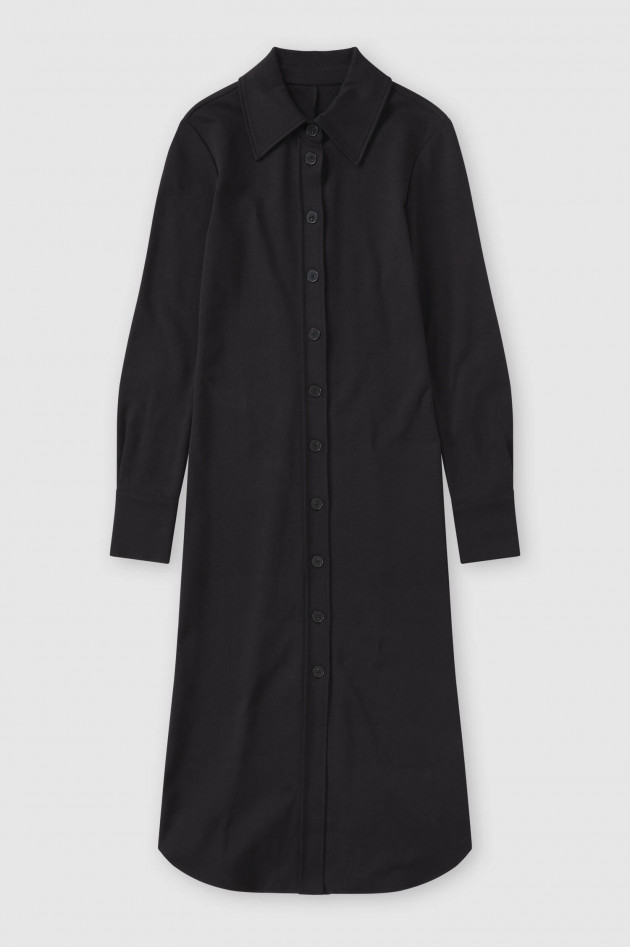 Closed Jersey Hemdblusenkleid in Schwarz