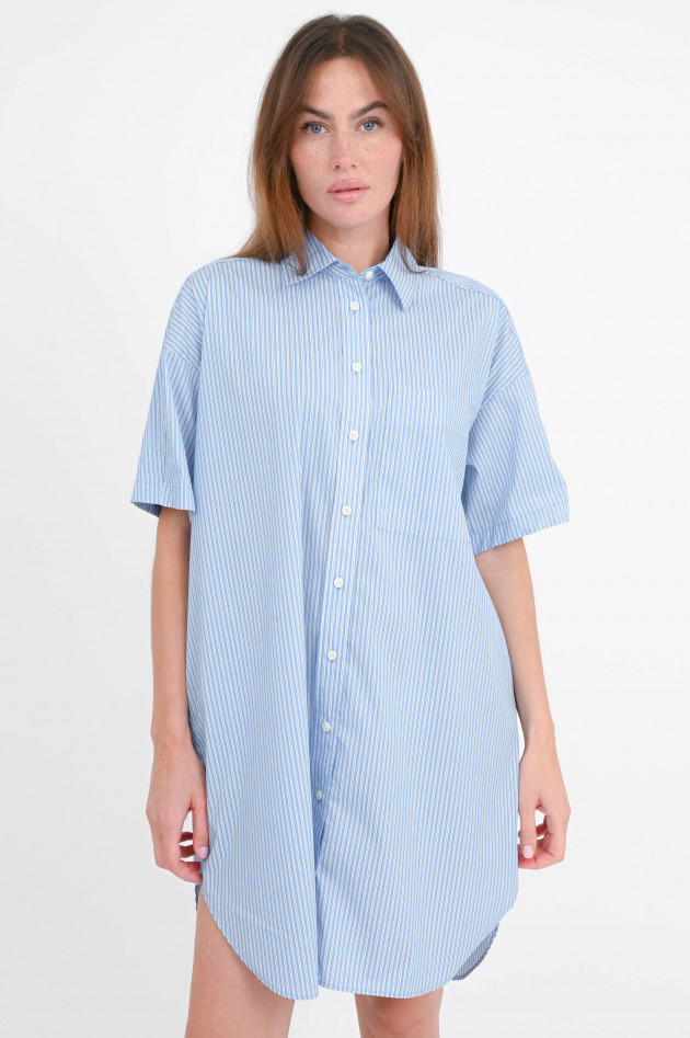 Closed Shirtdress aus Baumwoll-Mix in Blau/Weiß gestreift