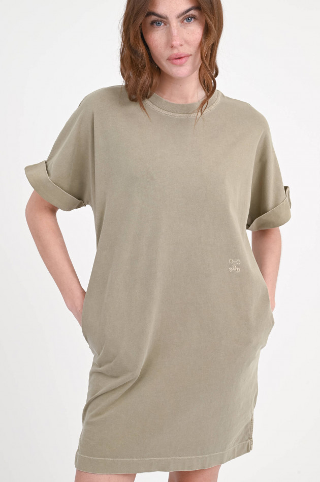 Closed T-Shirt Kleid mit Eingrifftaschen in Khaki