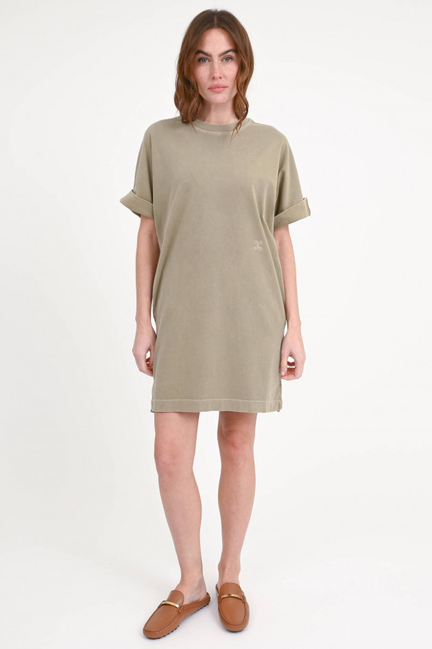 Closed T-Shirt Kleid mit Eingrifftaschen in Khaki