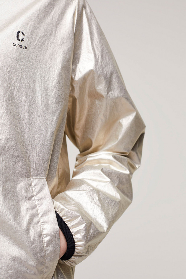 Closed Windjacke in Gold/Silber metallic