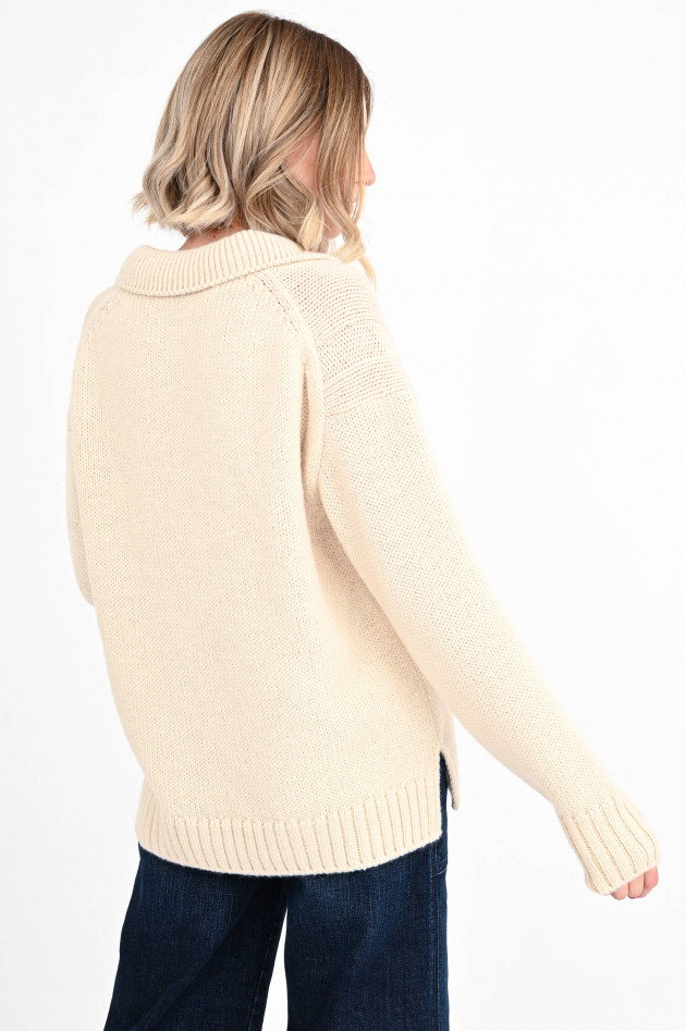 Closed Strickpullover mit Polokragen in Beige