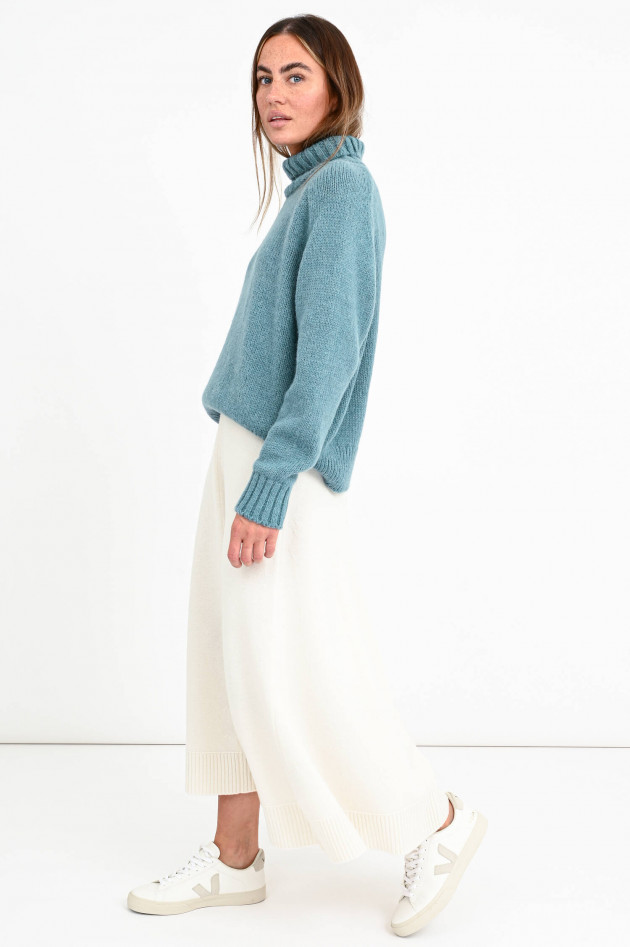 Closed Alpaka-Mix Pullover in Minttürkis