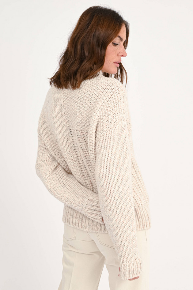 Closed Strickpullover mit Strickdesign in Natur/Rosa