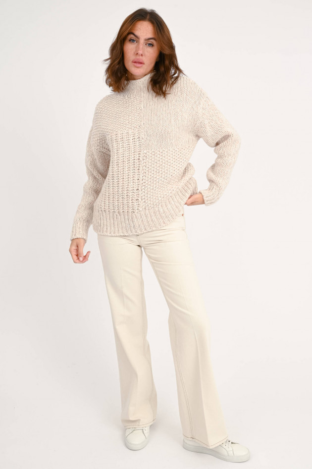 Closed Strickpullover mit Strickdesign in Natur/Rosa
