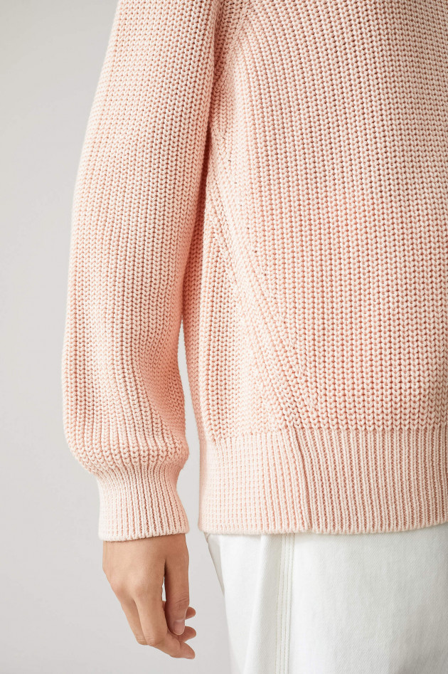 Closed Grobstrickpullover in Rosé