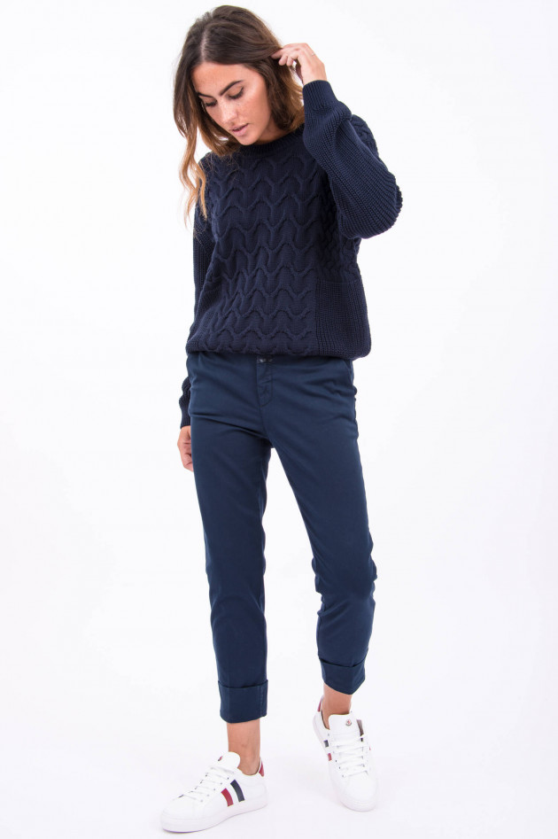 Closed Pullover mit Zopfstrick-Details in Navy