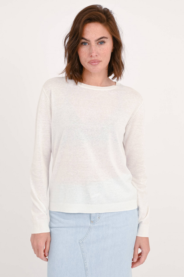 Closed Pullover aus Leinen-Baumwoll-Mix in Creme