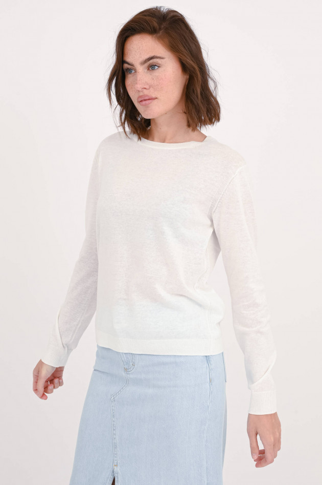 Closed Pullover aus Leinen-Baumwoll-Mix in Creme