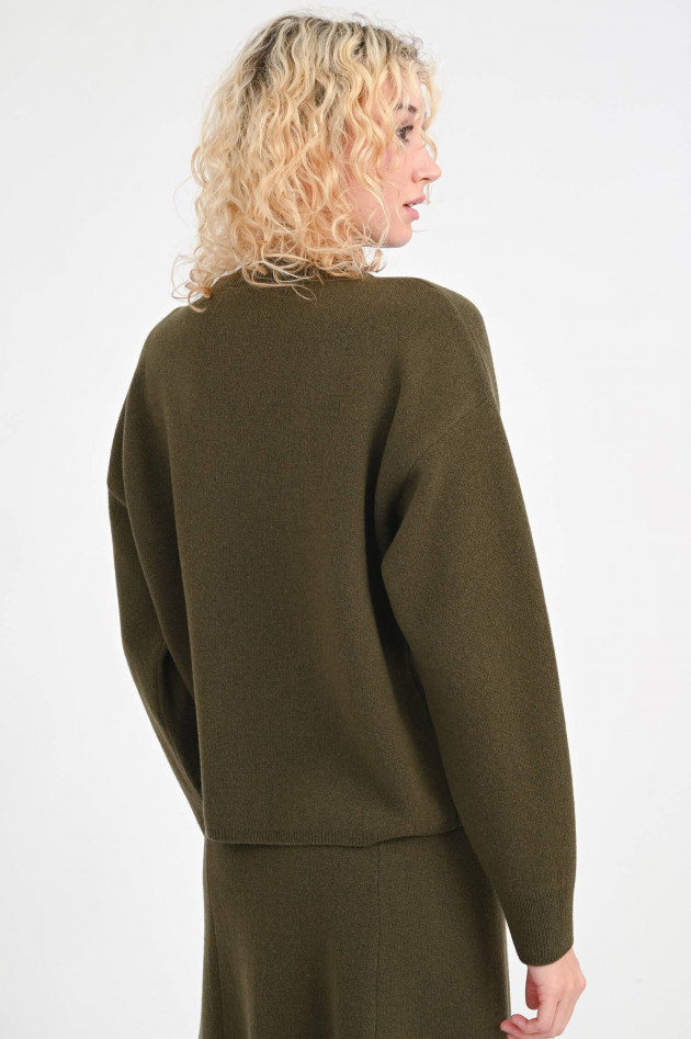 Closed Pullover mit U-Boot Auschnitt in Khaki