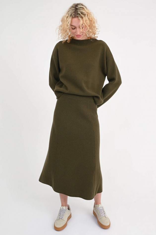 Closed Pullover mit U-Boot Auschnitt in Khaki