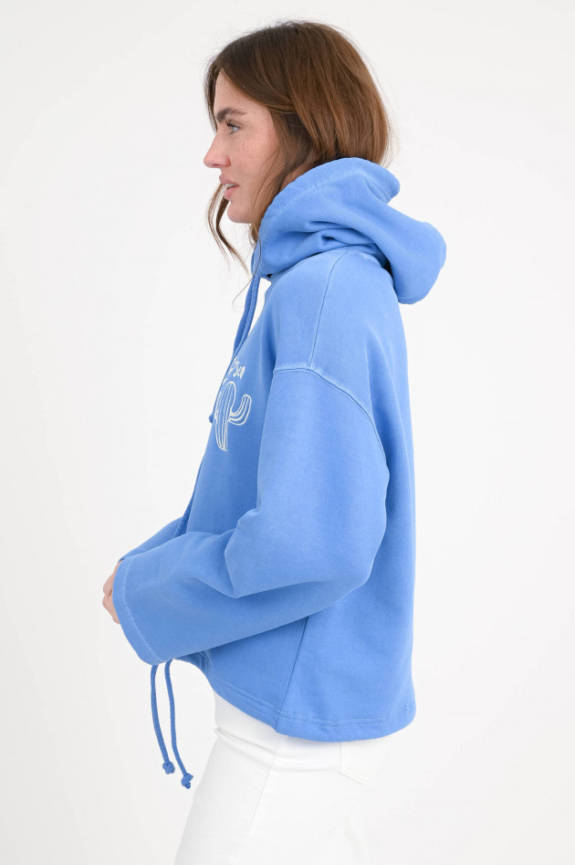 Closed Hoodie mit Kaktus-Stickerei in Blau
