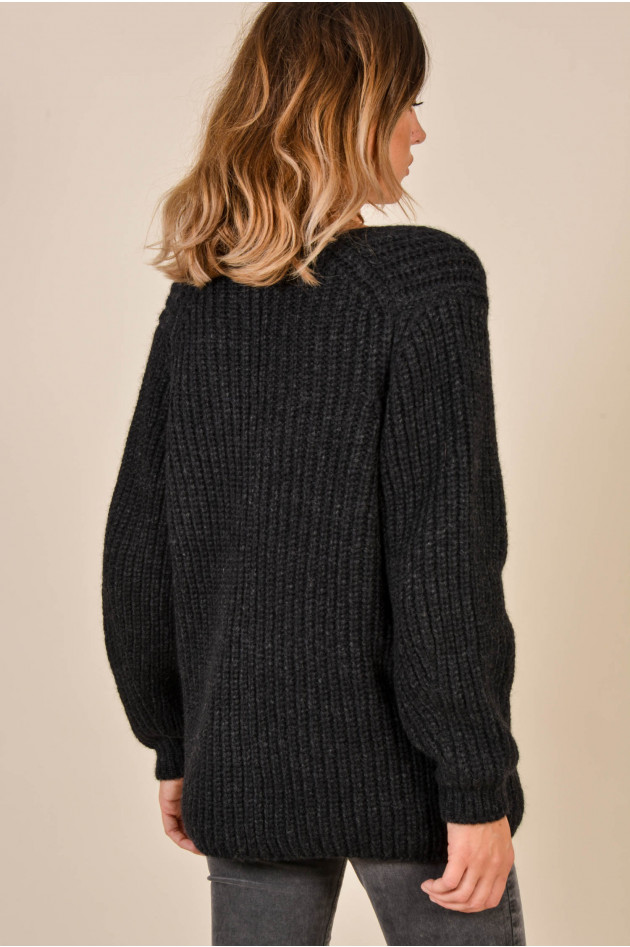 Closed Pullover - Rippstrick in Antra