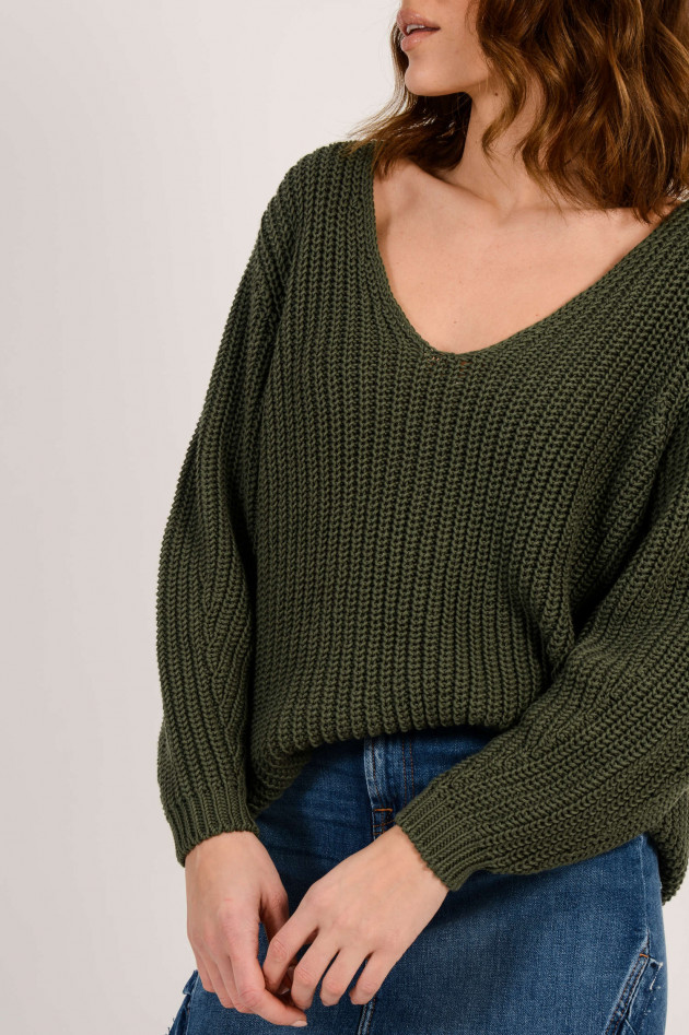 Closed Pullover aus Baumwollstrick in Oliv