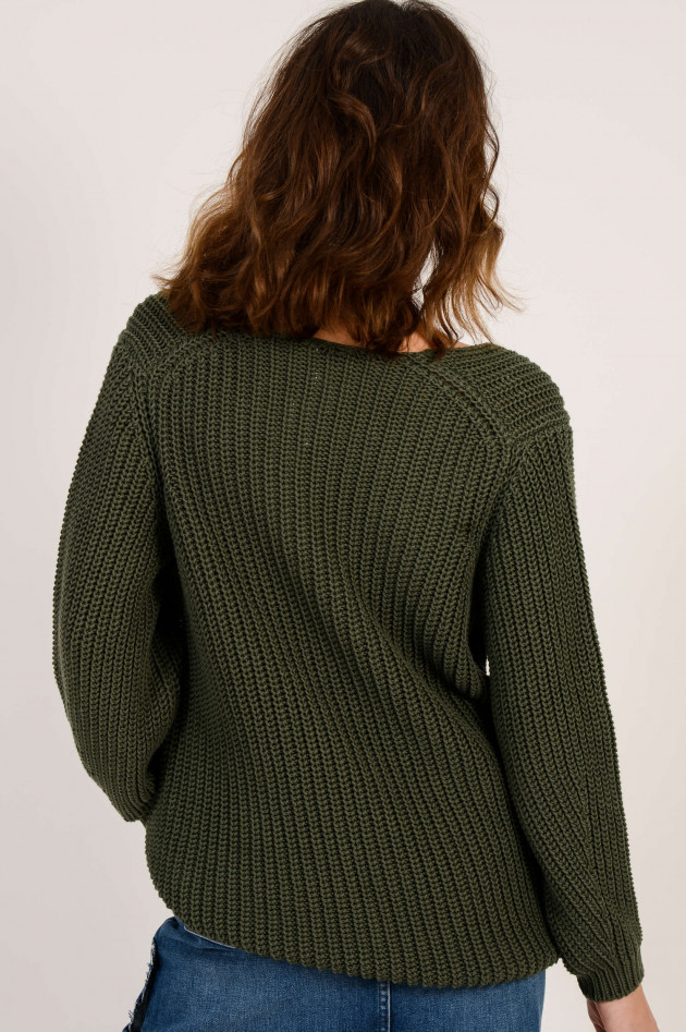 Closed Pullover aus Baumwollstrick in Oliv