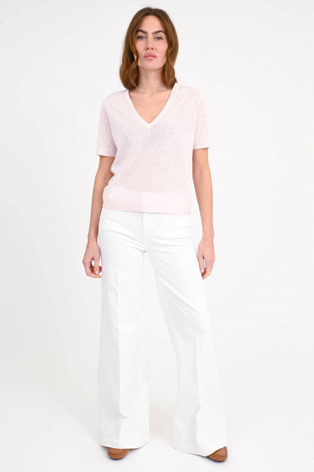 Closed T-Shirt aus Leinen-Baumwoll-Mix in Pastell-Rosa