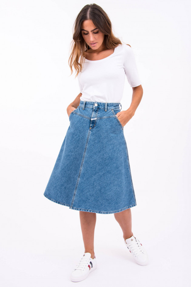 Closed  Ausgestellter Jeansrock in Denim Blau