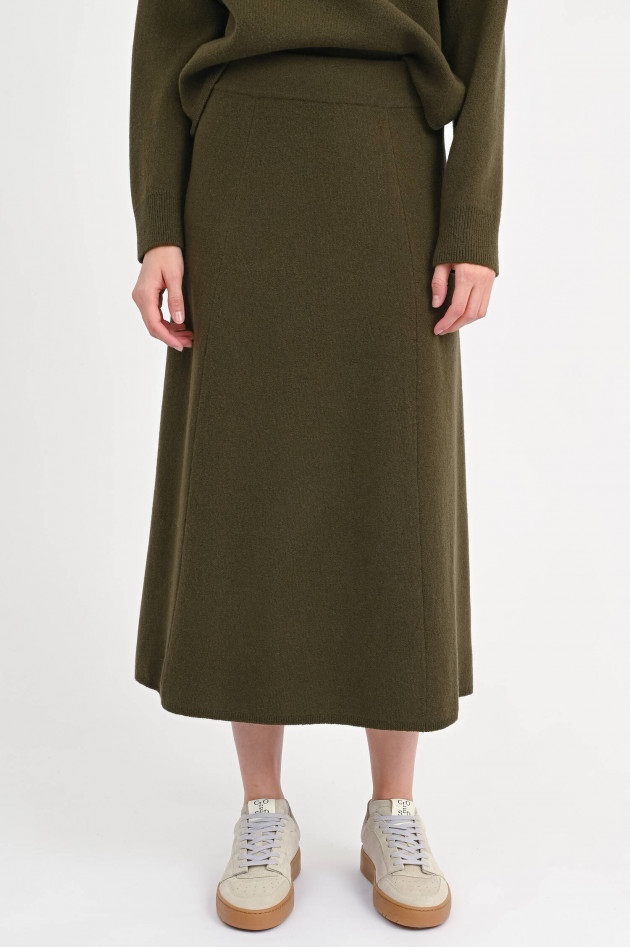 Closed Midi-Rock aus Wolle in Khaki