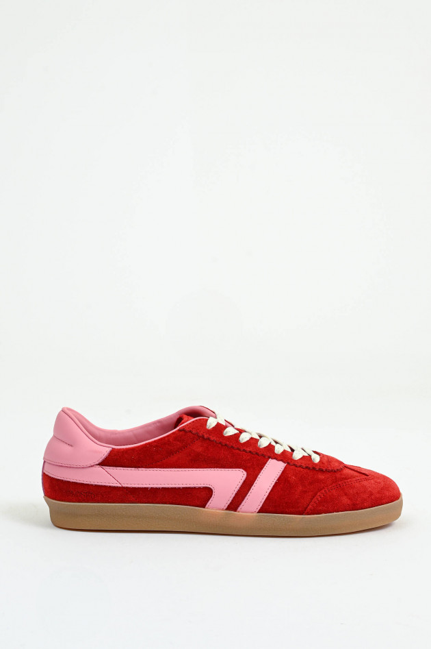 Closed Sneaker aus Veloursleder in Cherry Red