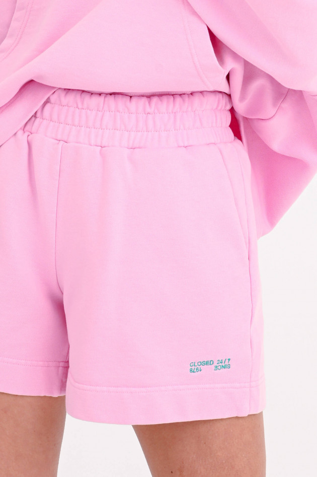 Closed Jersey Shorts mit Logo-Stiching in Rosa