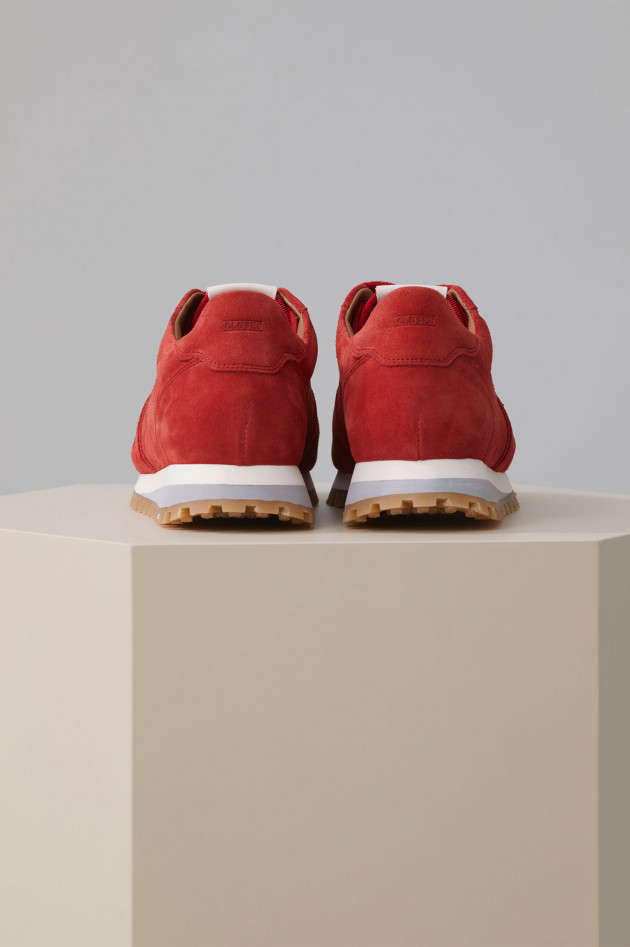 Closed Sneakers aus Veloursleder in Rot