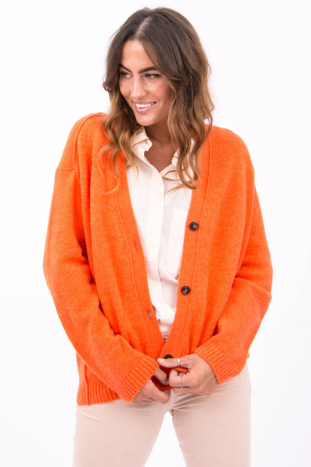 Closed Eggshaped Cardigan in Neon-Orange