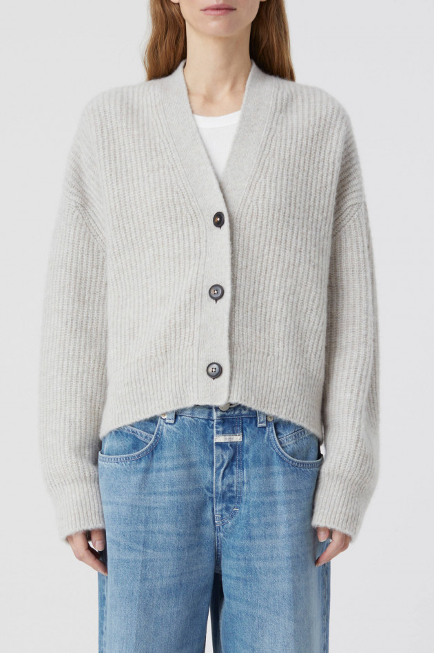 Closed Strickjacke aus Alpaka-Mix in Beigegrau