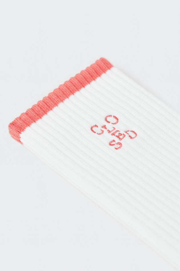 Closed Hohe Socken mit Logo-Detail in Weiß/Rot