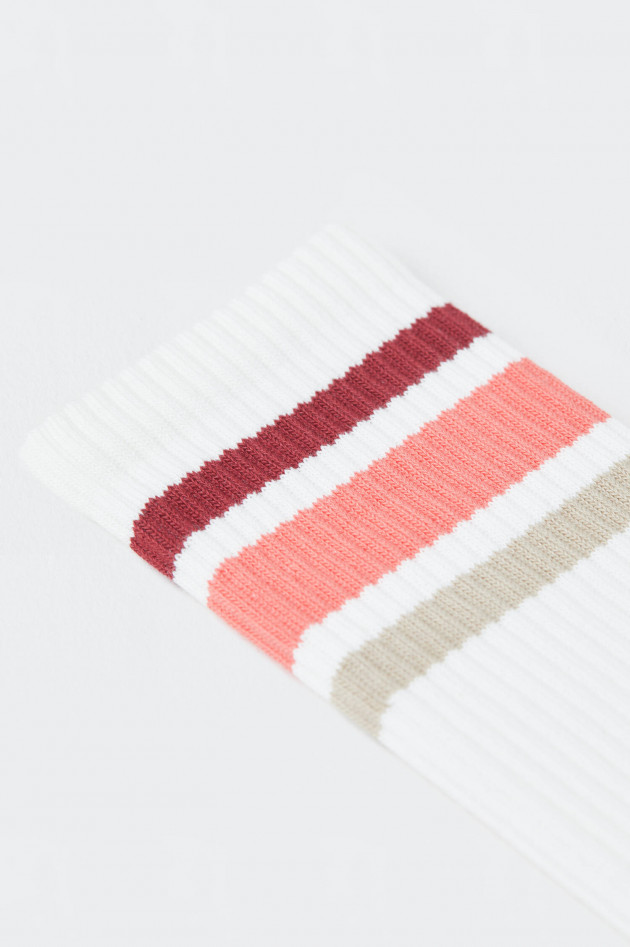 Closed Hohe Socken mit Logo-Detail in Weiß/Rot