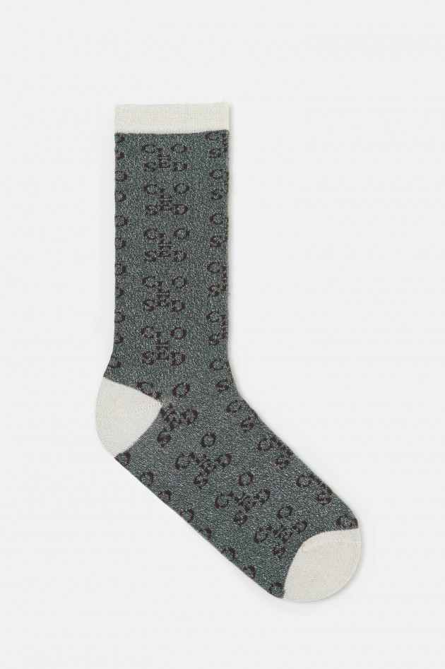 Closed Socken mit Lurex-Fäden in Grün/Silber