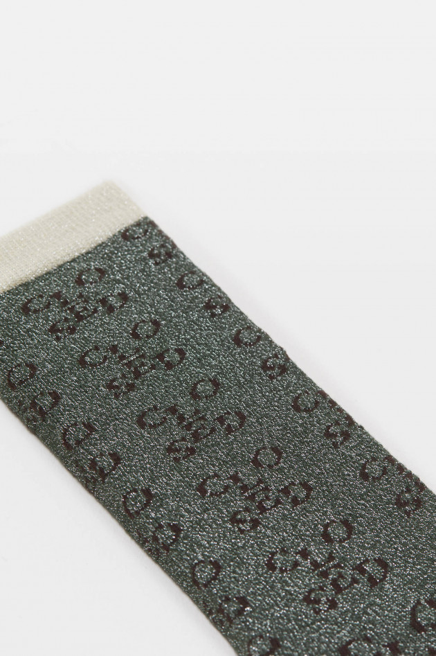 Closed Socken mit Lurex-Fäden in Grün/Silber
