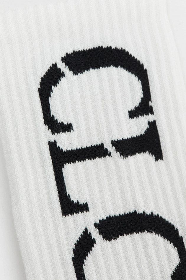 Closed Socken mit Closed-Logo Weiß/Schwarz