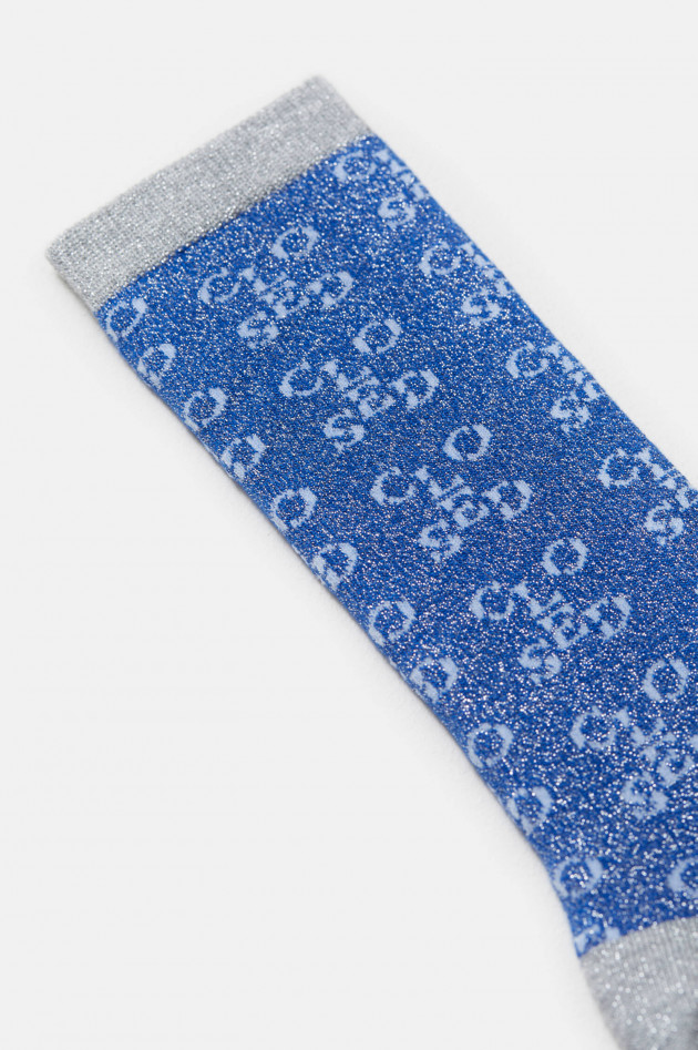 Closed Glitzersocken mit Lurexfäden in Blau/Grau