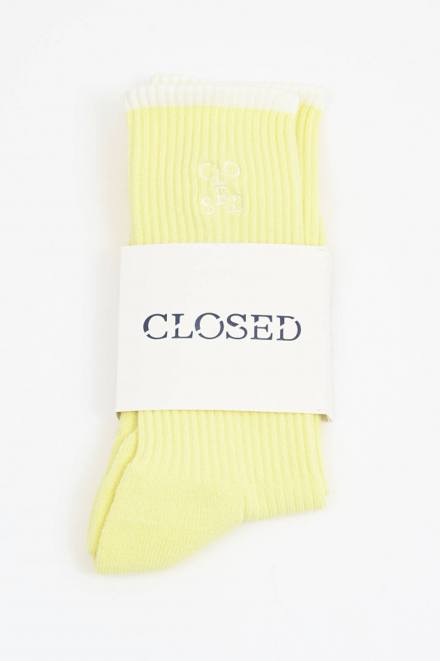 Closed Socken aus Bazmwoll-Mix in Lemon Yellow