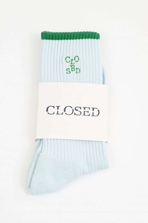 Closed Socken aus Baumwoll-Mix in Hellblau/Grün