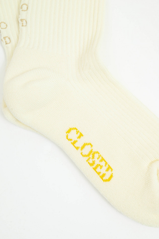 Closed Socken aus Baumwoll-Mix in Weiß/Gelb