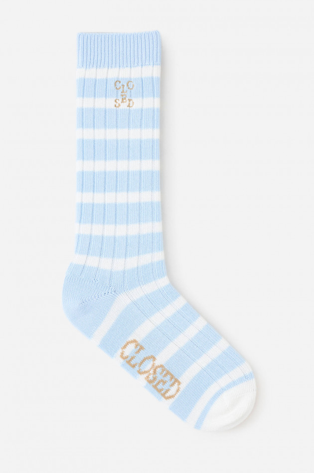 Closed Socken aus Bio-Baumwolle in Hellblau/Weiß