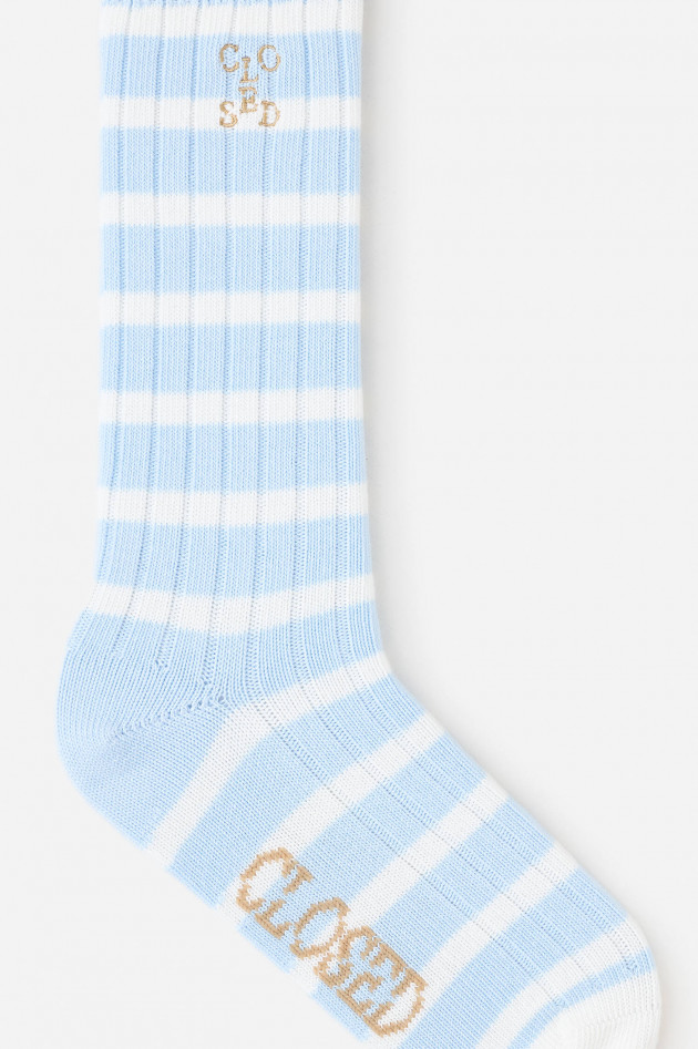 Closed Socken aus Bio-Baumwolle in Hellblau/Weiß