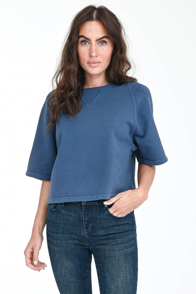 Closed Cropped Sweater in Taubenblau