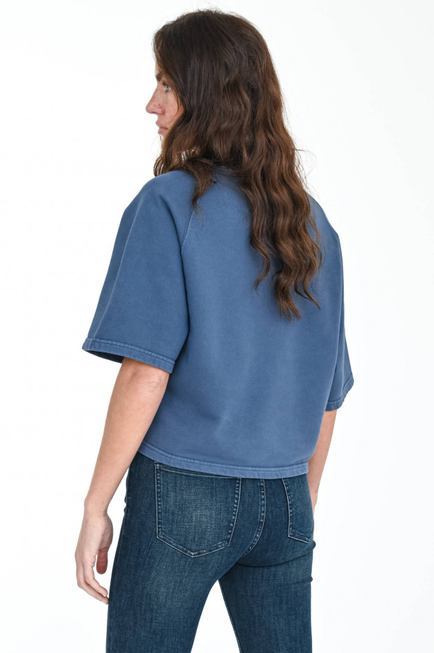 Closed Cropped Sweater in Taubenblau