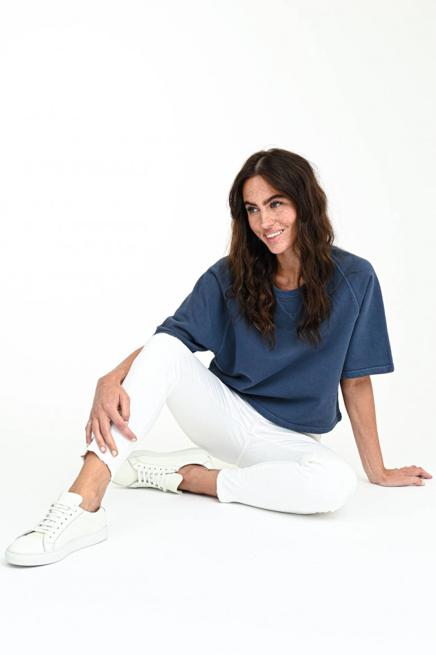 Closed Cropped Sweater in Taubenblau