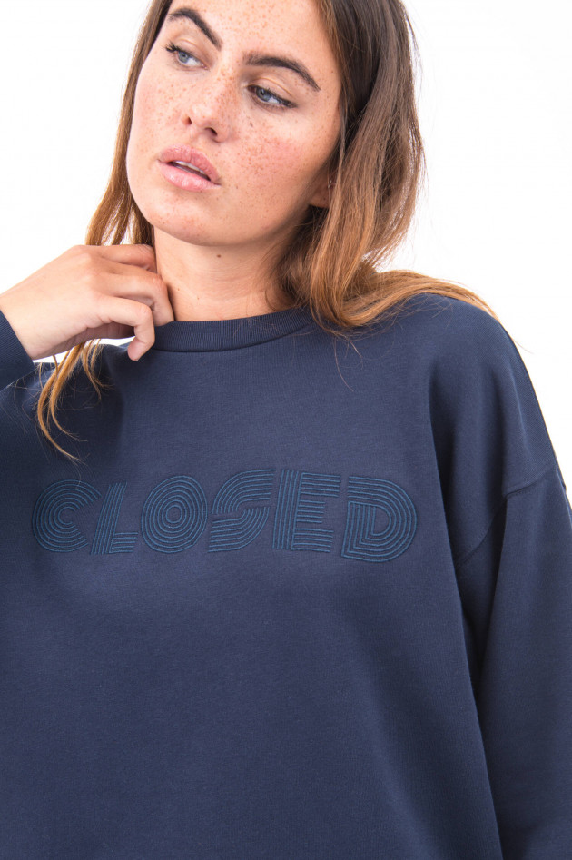 Closed Sweater mit Aufschrift in Dunkelblau