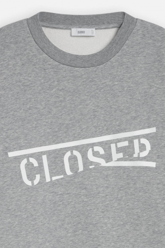 Closed Oversized Sweater mit XL-Closed-Print in Grau
