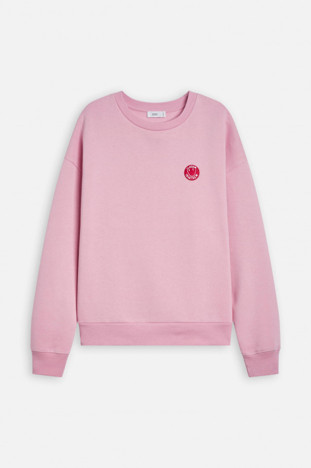 Closed Oversized Sweater mit Label-Patch in Bonbon-Rosa