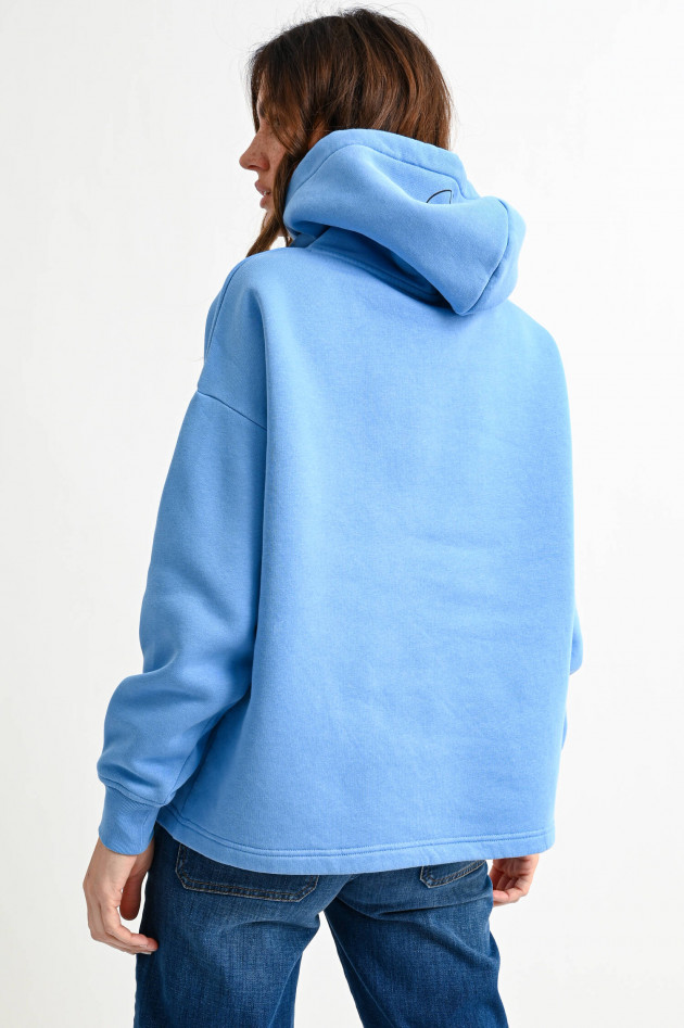 Closed Organic Hoodie mit Statement-Print in Himmelblau
