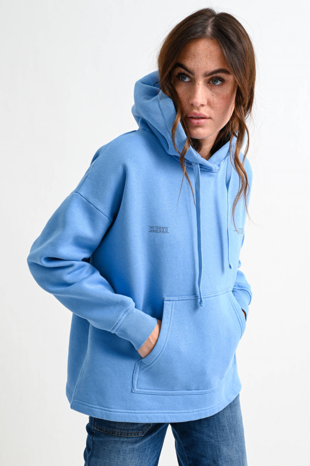 Closed Organic Hoodie mit Statement-Print in Himmelblau