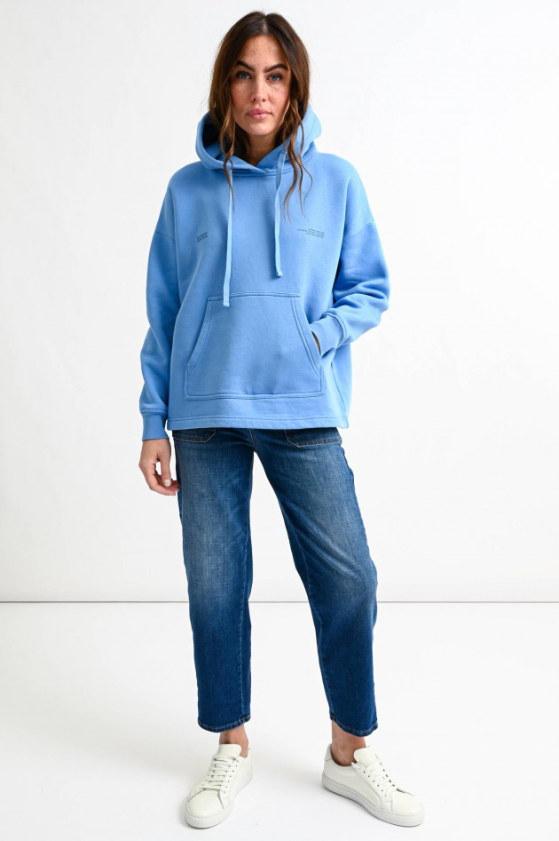 Closed Organic Hoodie mit Statement-Print in Himmelblau