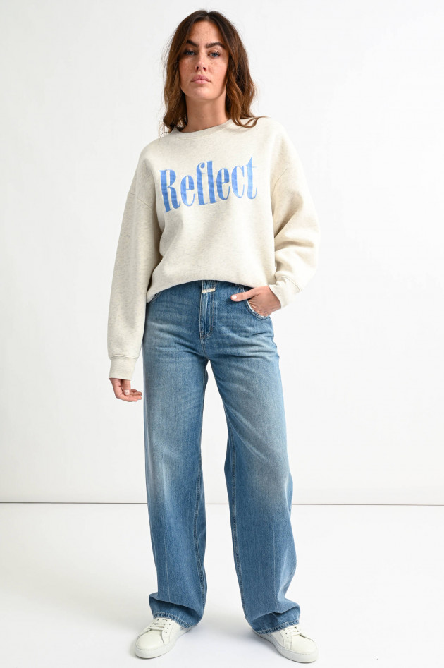 Closed Sweater mit REFLECT Stitching in Weißgrau