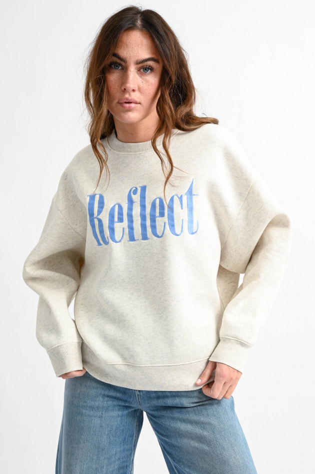 Closed Sweater mit REFLECT Stitching in Weißgrau
